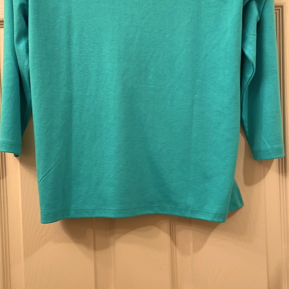 Alfred Dunner Top Jersey 3/4 Sleeve Green/Blue WM SZ S Petite Rhinestones 🥰 - Picture 10 of 12